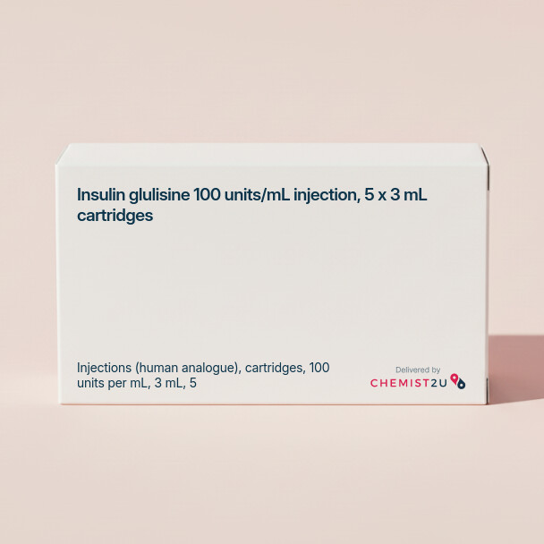 White plastic cylindrical medication container with Chemist2U logo.