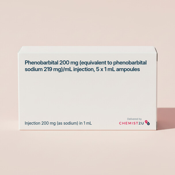 White plastic cylindrical medication container with Chemist2U logo.