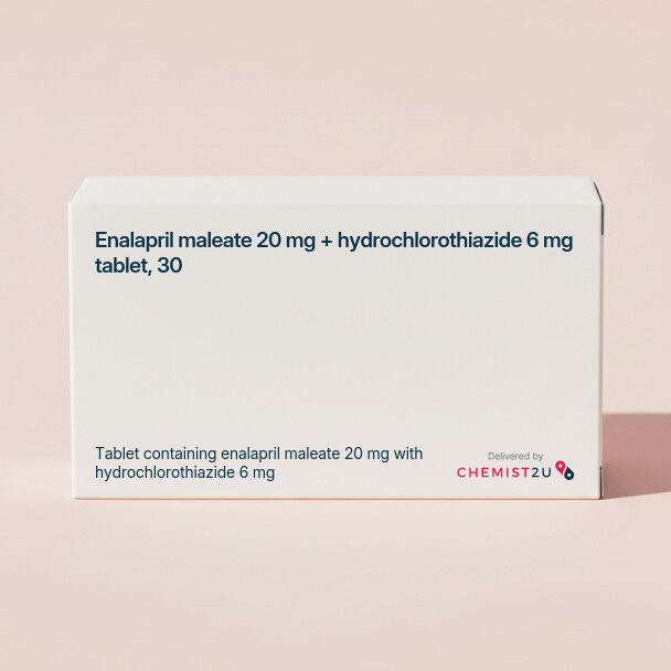 White plastic cylindrical medication container with Chemist2U logo.