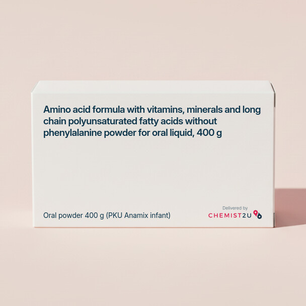 White plastic cylindrical medication container with Chemist2U logo.