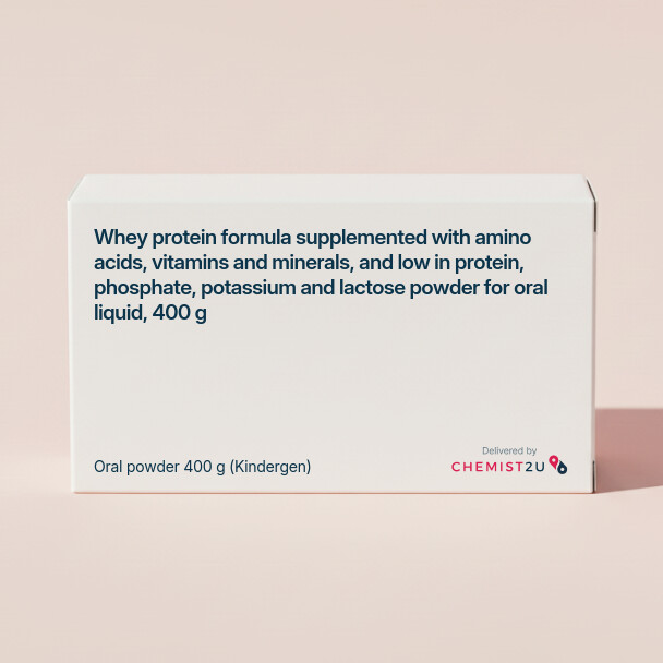 White plastic cylindrical medication container with Chemist2U logo.