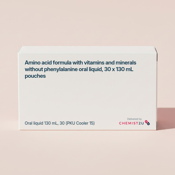 White plastic cylindrical medication container with Chemist2U logo.