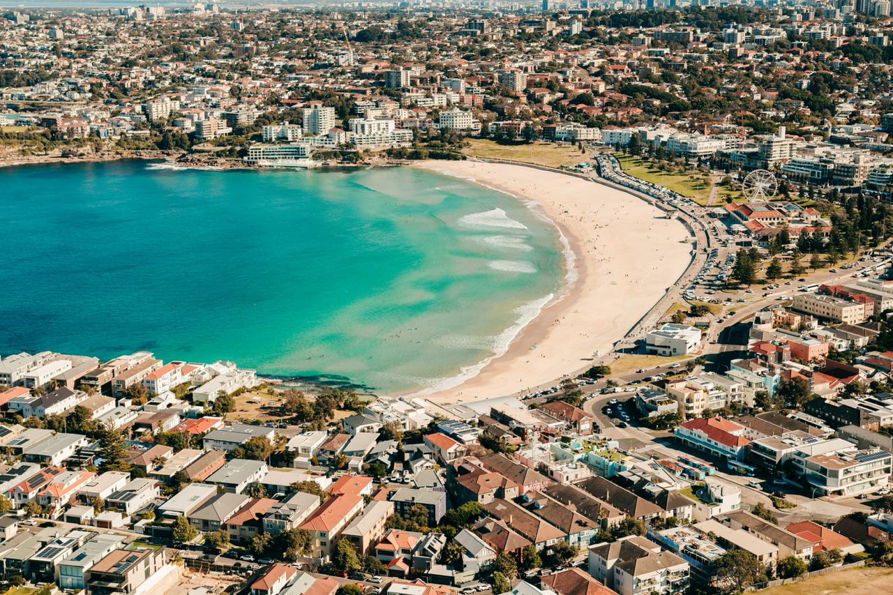 Aerial view of Bondi Beach, Sydney