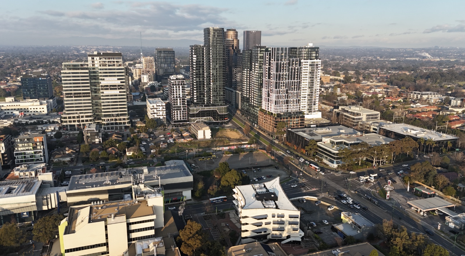 Aerial of Box Hill Central and Whitehorse Road